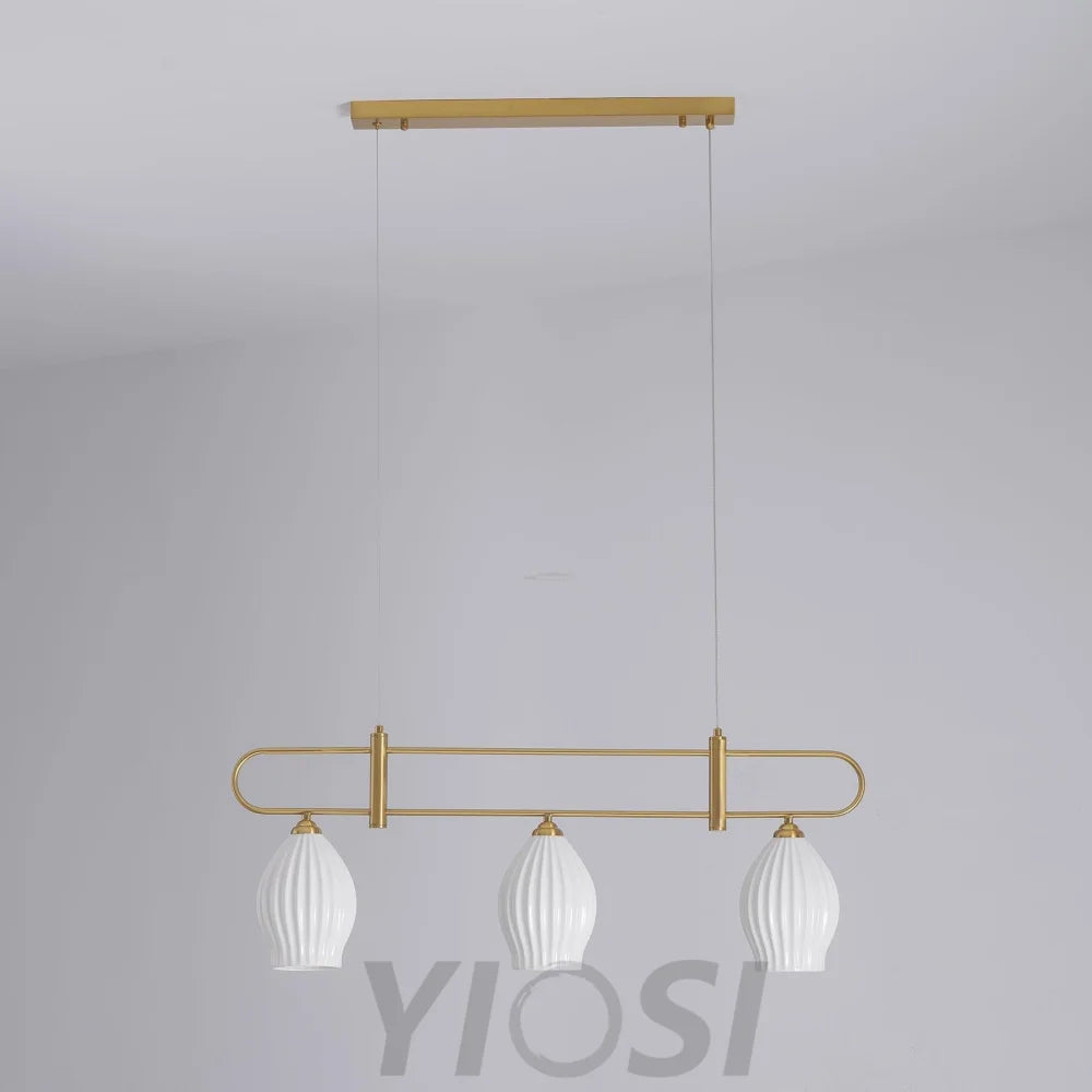 Fin Pendant Light ∅ 35.4″ - Flower Ceramic-1-Yiosilamp