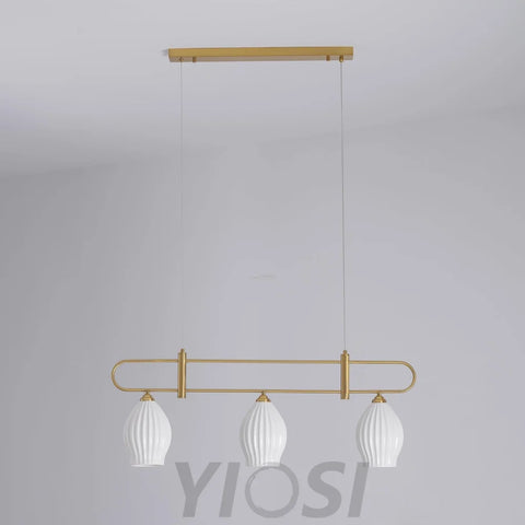 Fin Pendant Light ∅ 35.4″ - Flower Ceramic-1-Yiosilamp
