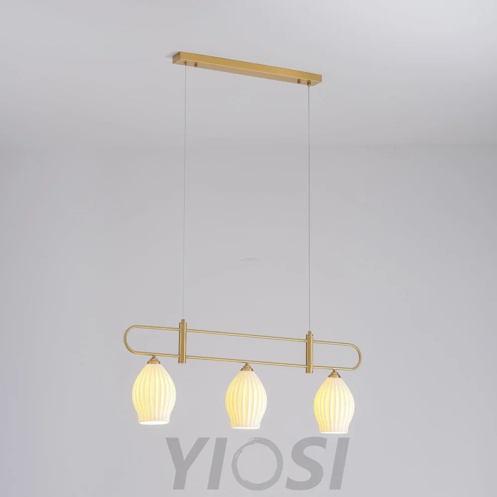 Fin Pendant Light ∅ 35.4″ - Flower Ceramic-1-Yiosilamp
