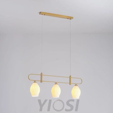 Fin Pendant Light ∅ 35.4″ - Flower Ceramic-1-Yiosilamp