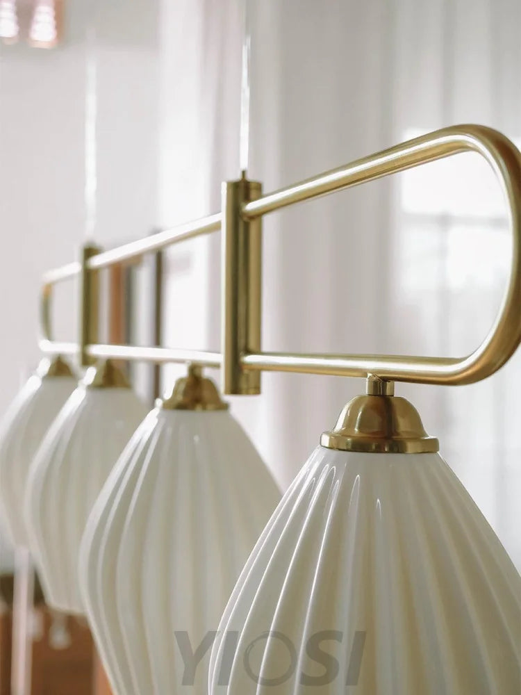 Fin Pendant Light ∅ 35.4″ - Flower Ceramic-1-Yiosilamp