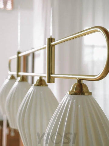 Fin Pendant Light ∅ 35.4″ - Flower Ceramic-1-Yiosilamp