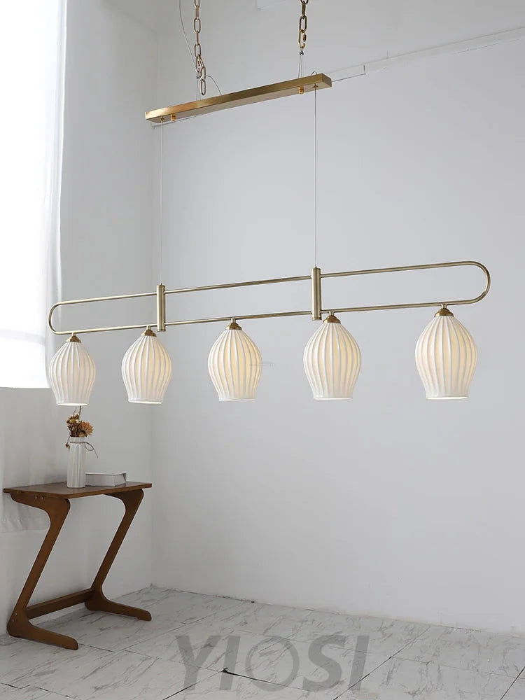 Fin Pendant Light ∅ 35.4″ - Flower Ceramic-1-Yiosilamp
