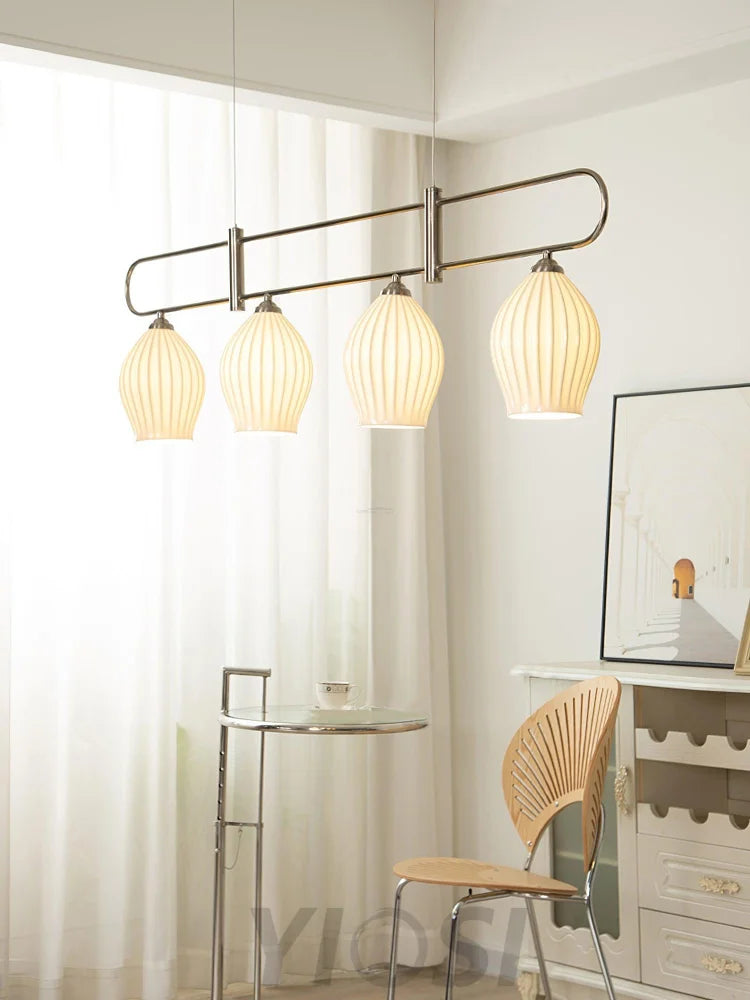 Fin Pendant Light ∅ 35.4″ - Flower Ceramic-1-Yiosilamp