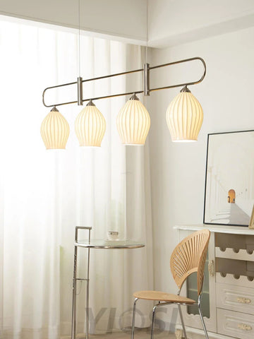 Fin Pendant Light ∅ 35.4″ - Flower Ceramic-1-Yiosilamp