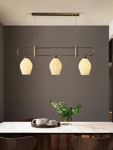 Fin Pendant Light ∅ 35.4″ - Flower Ceramic-1-Yiosilamp