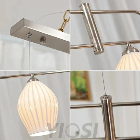 Fin Pendant Light ∅ 35.4″ - Flower Ceramic-1-Yiosilamp