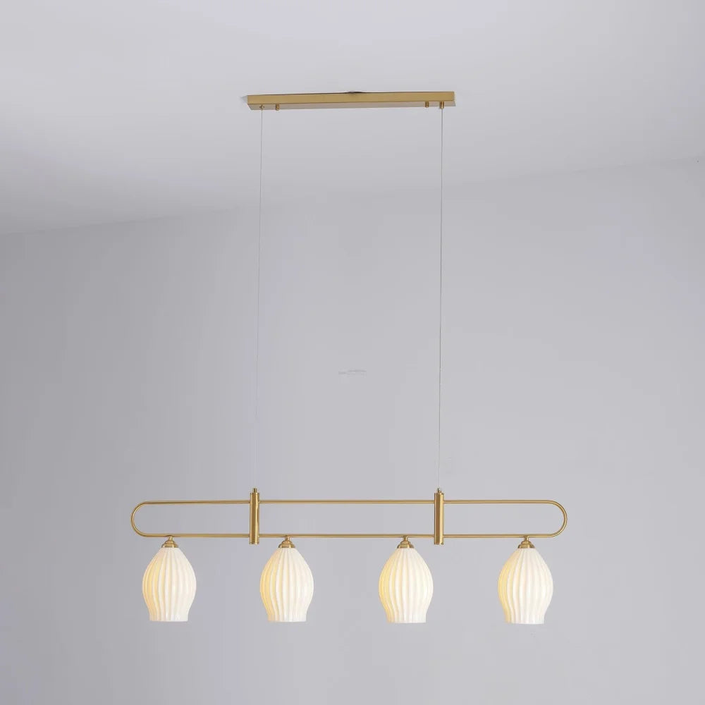 Fin Pendant Light ∅ 35.4″ - Flower Ceramic-1-Yiosilamp