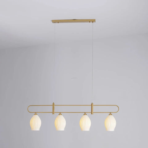 Fin Pendant Light ∅ 35.4″ - Flower Ceramic-1-Yiosilamp