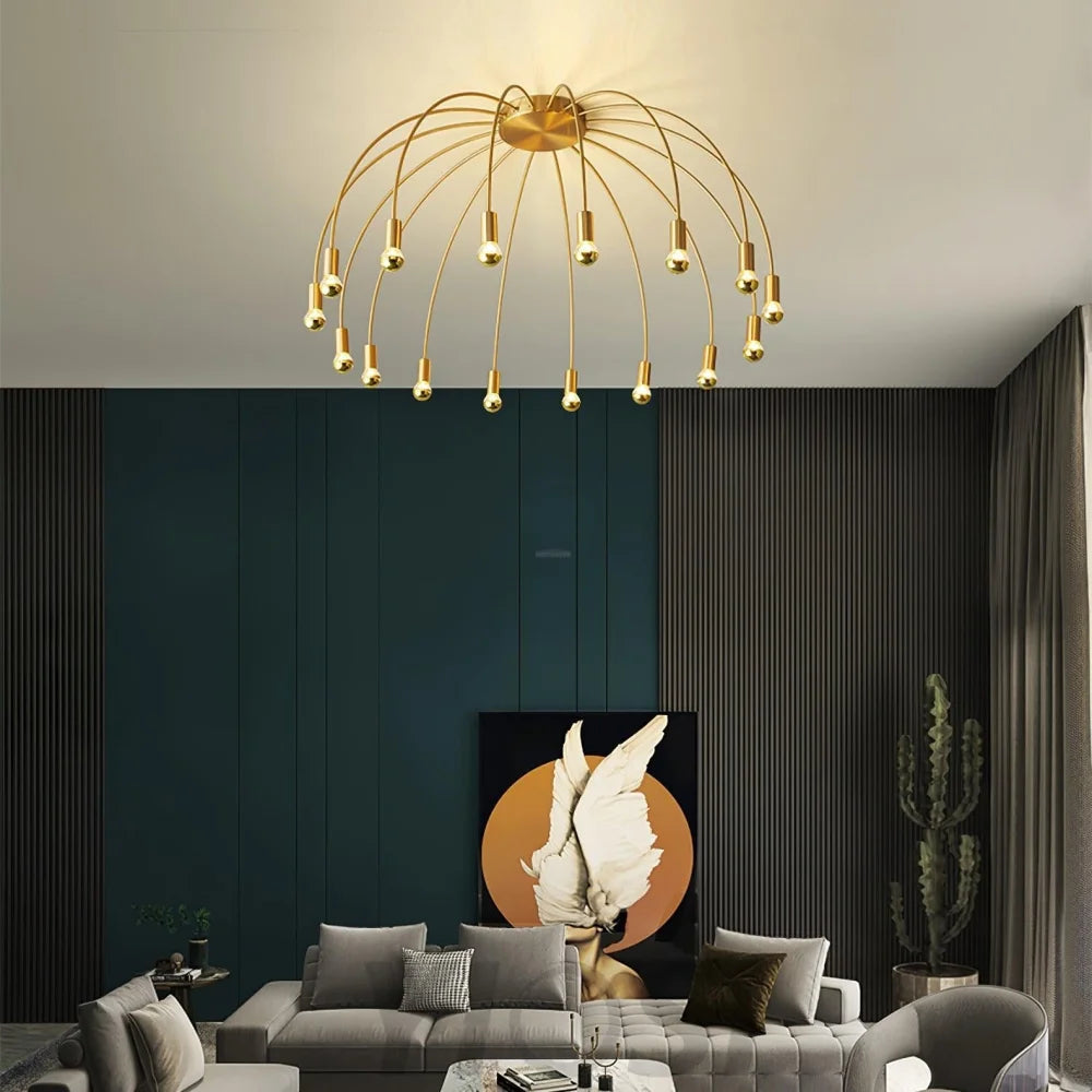 Fireworks Ceiling Lamp with 8/12/16 heads - Bend, Semi Flush Mounts-1-Yiosilamp
