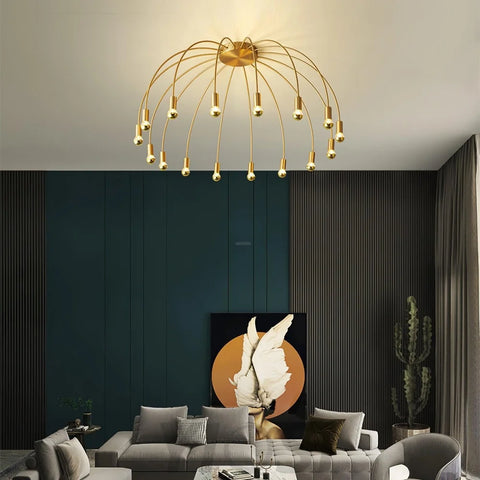 Fireworks Ceiling Lamp with 8/12/16 heads - Bend, Semi Flush Mounts-1-Yiosilamp