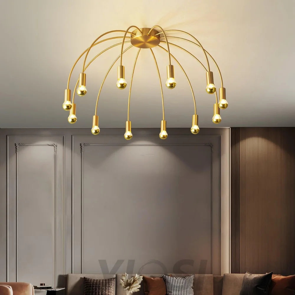 Fireworks Ceiling Lamp with 8/12/16 heads - Bend, Semi Flush Mounts-1-Yiosilamp