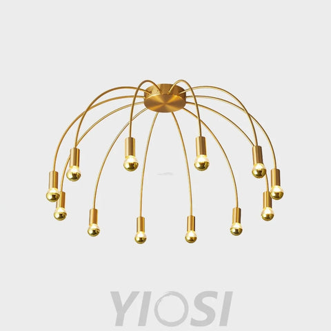 Fireworks Ceiling Lamp with 8/12/16 heads - Bend, Semi Flush Mounts-1-Yiosilamp