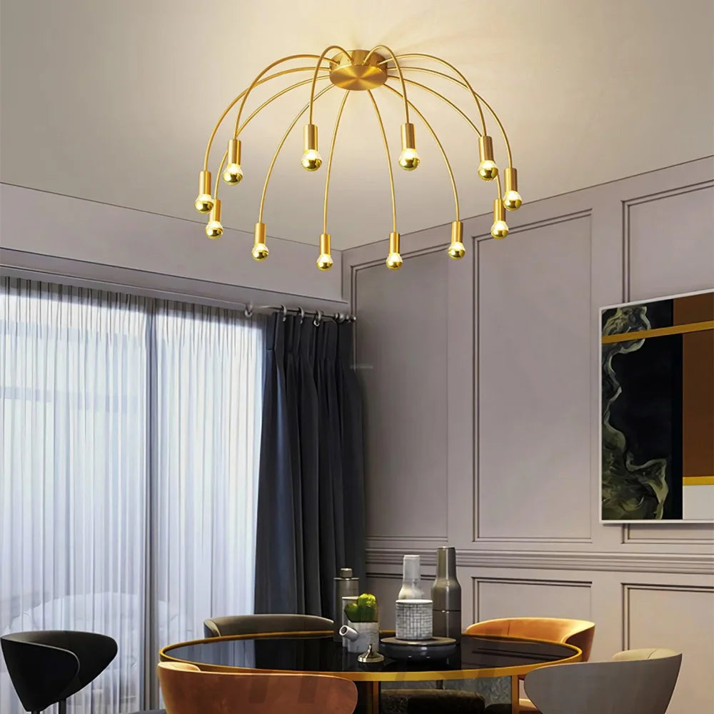 Fireworks Ceiling Lamp with 8/12/16 heads - Bend, Semi Flush Mounts-1-Yiosilamp