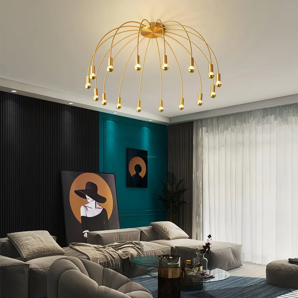 Fireworks Ceiling Lamp with 8/12/16 heads - Bend, Semi Flush Mounts-1-Yiosilamp