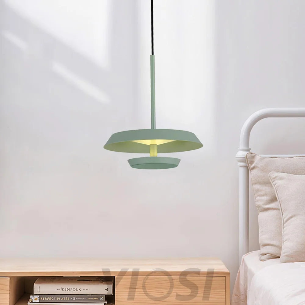 Flat Pendant Light ∅ 9.8″ - Earring-1-Yiosilamp