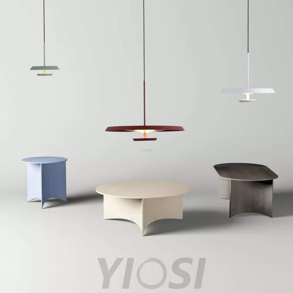 Flat Pendant Light ∅ 9.8″ - Earring-1-Yiosilamp