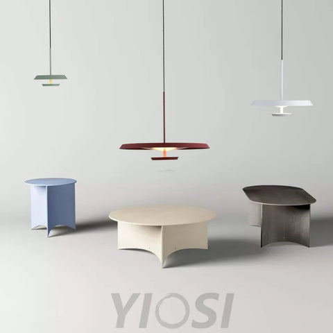 Flat Pendant Light ∅ 9.8″ - Earring-1-Yiosilamp