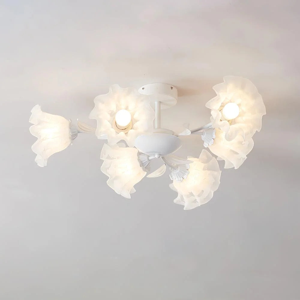 Flavian Ceiling Lamp with 6/10 heads - Green, Semi Flush Mounts, White-1-Yiosilamp