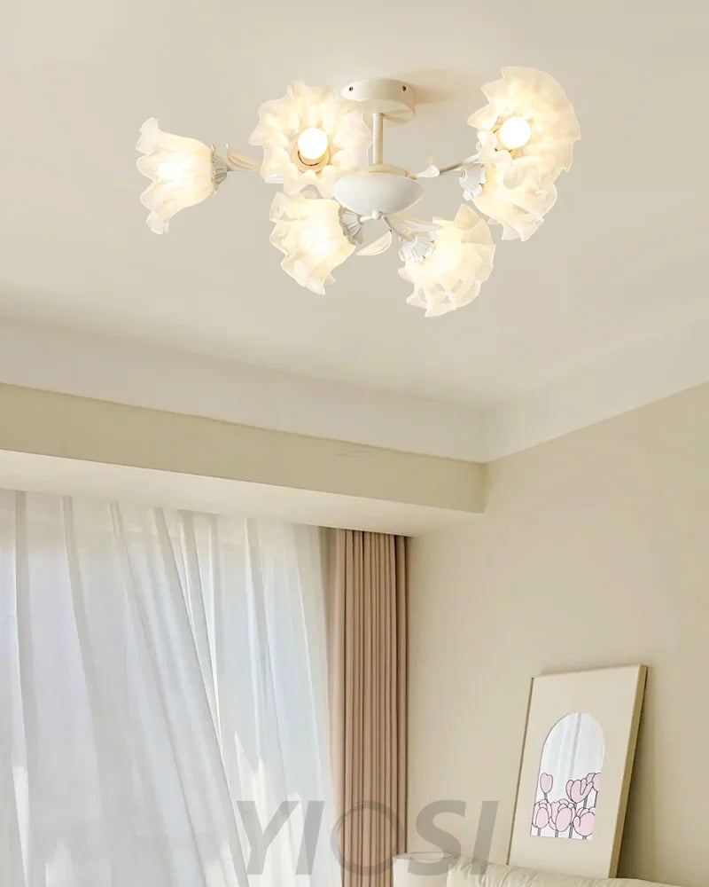 Flavian Ceiling Lamp with 6/10 heads - Green, Semi Flush Mounts, White-1-Yiosilamp