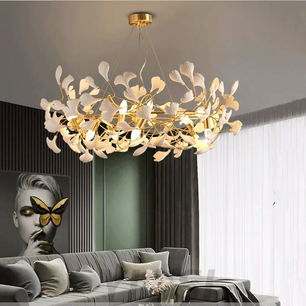 chandelier in living room