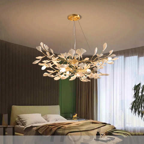 chandelier in bedroom