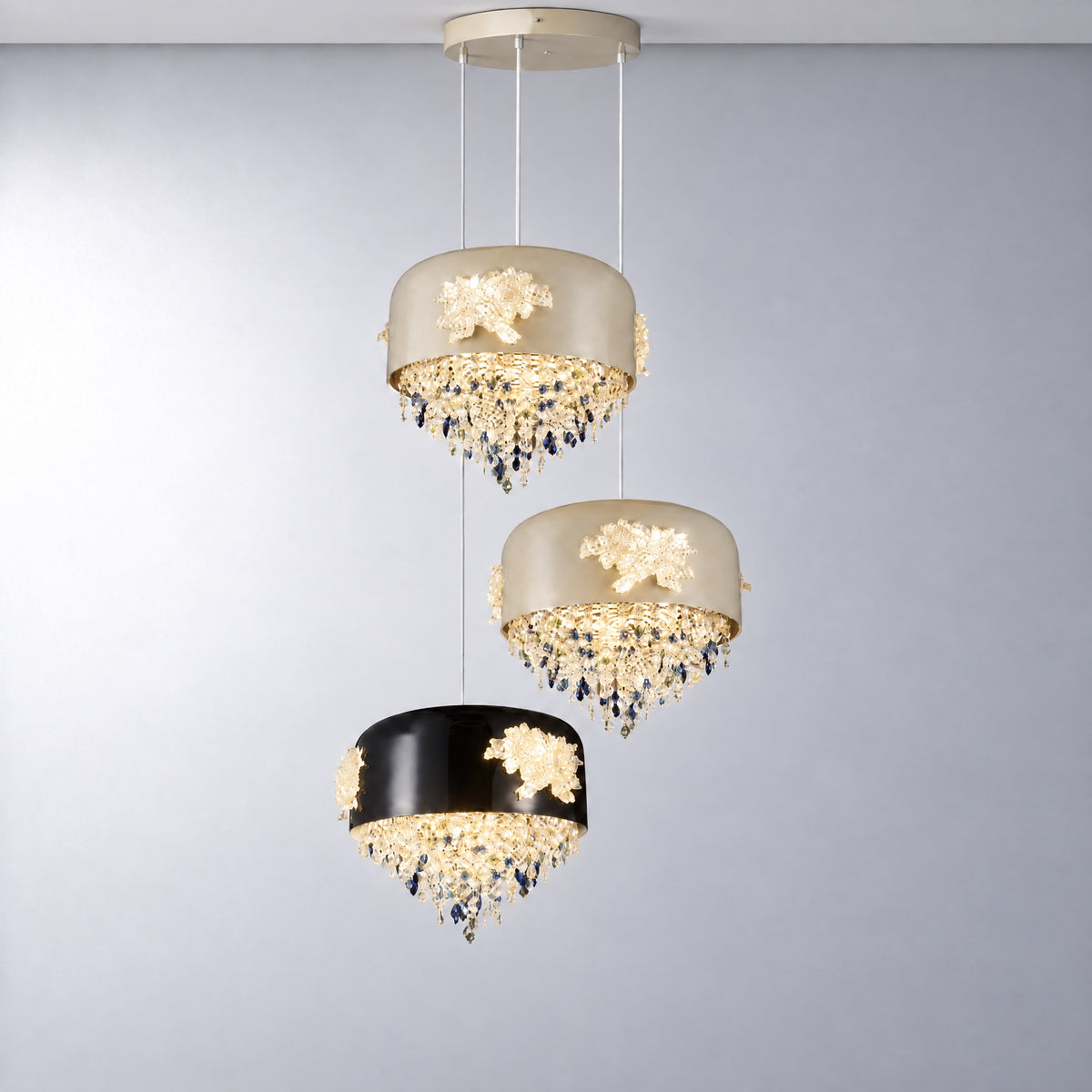 Floral Glory Modern Multi-Tier Cluster Chandelier