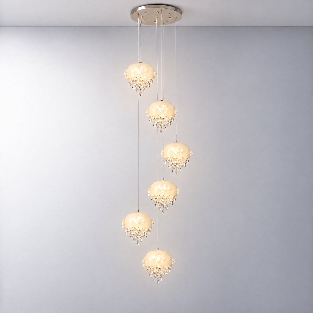 Floral Glory Modern Multi-Tier Cluster Chandelier
