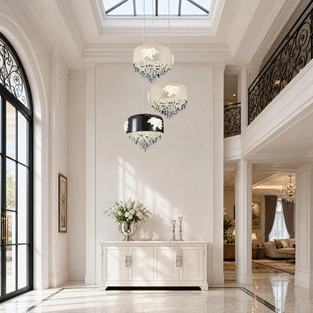 Floral Glory Modern Multi-Tier Cluster Chandelier