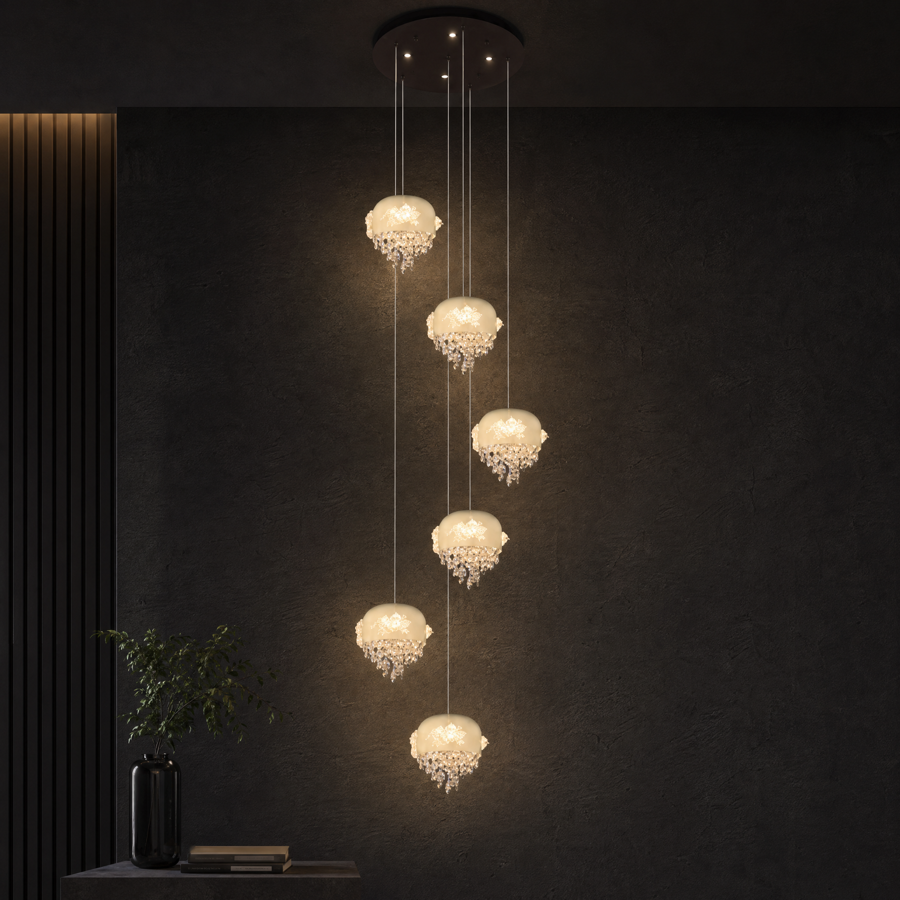Floral Glory Modern Multi-Tier Cluster Chandelier - main