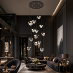 Floral Glory Modern Multi-Tier Cluster Chandelier - scene