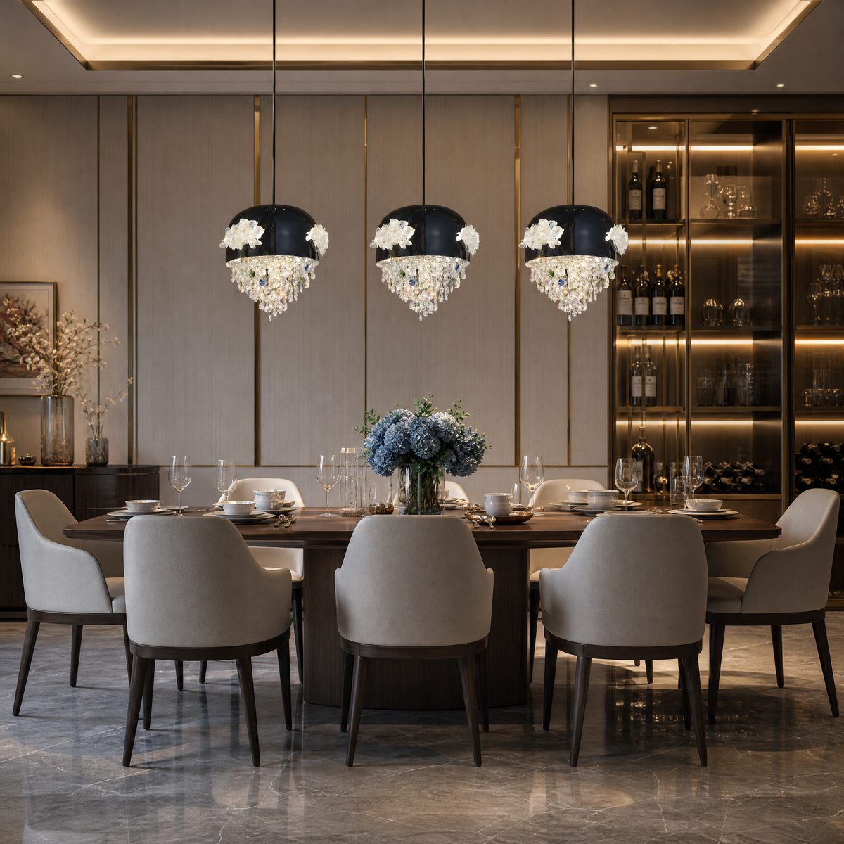 Floral Glory Modern Sculptural Pendant Light