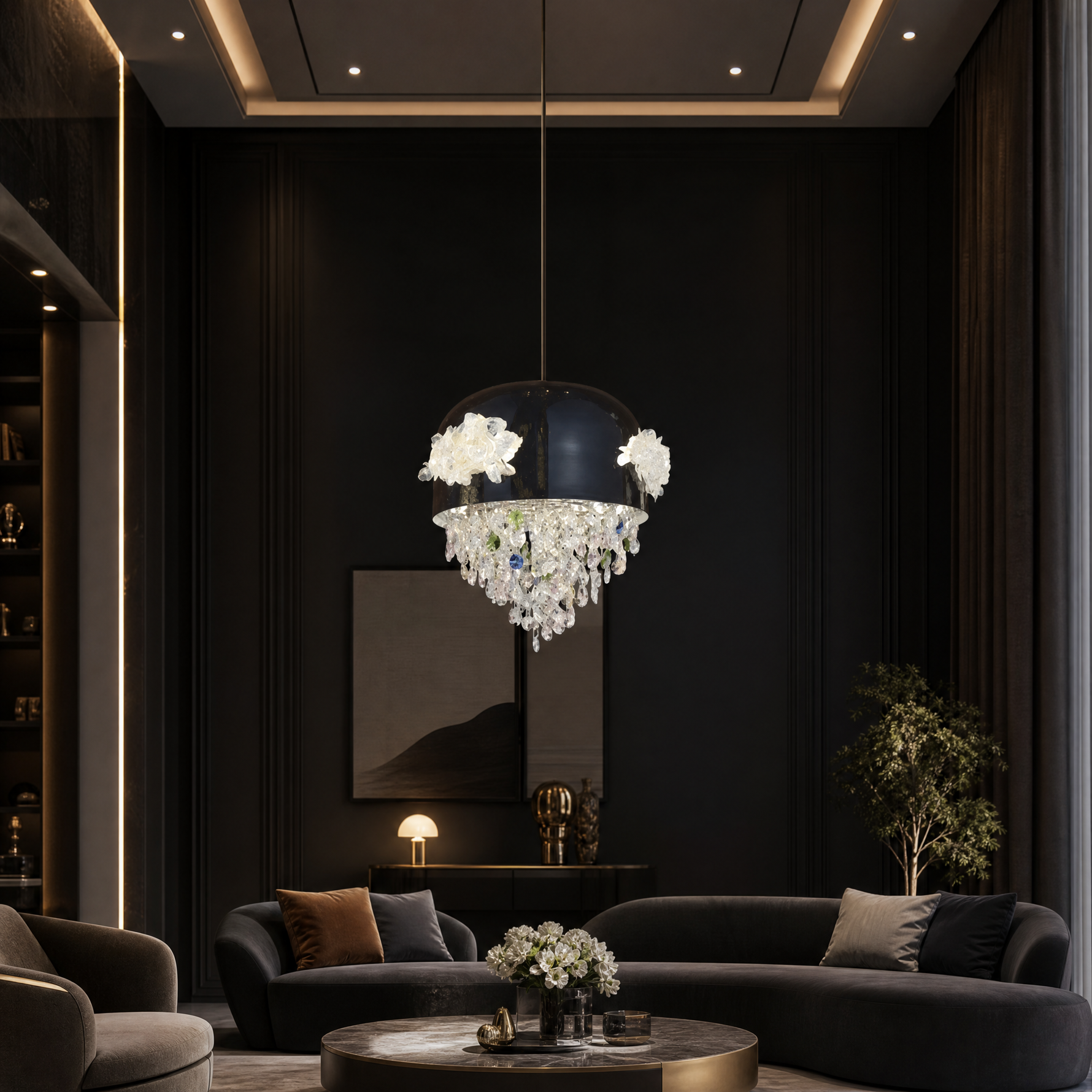 Floral Glory Modern Sculptural Pendant Light - main
