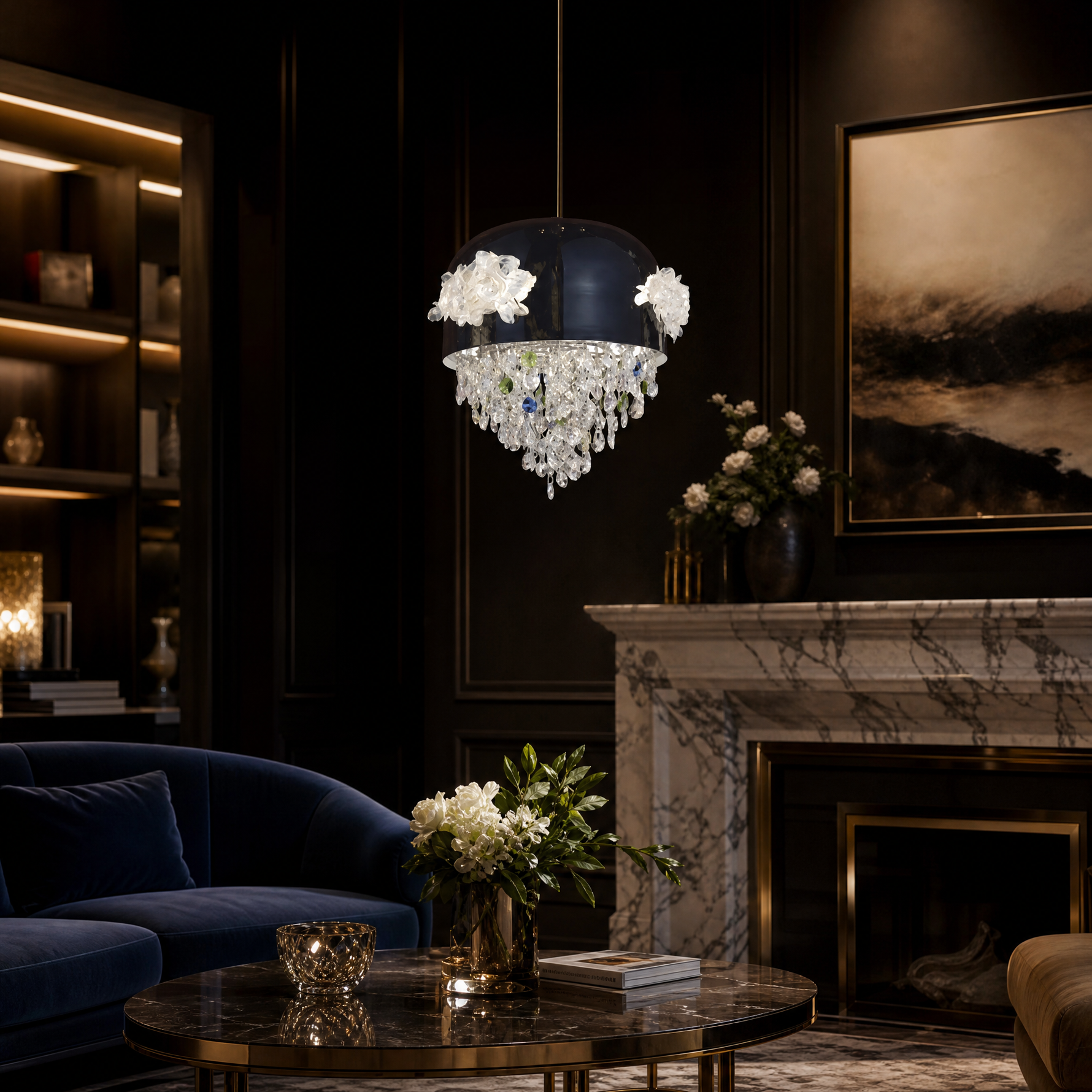 Floral Glory Modern Sculptural Pendant Light - scene