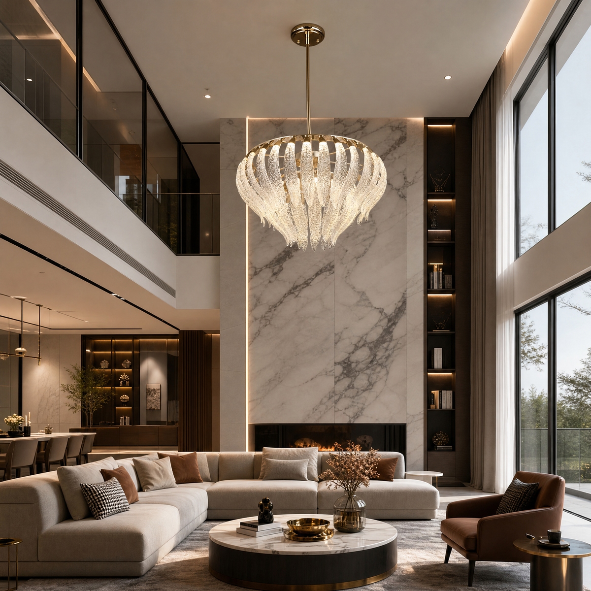 Floral Glory Modern Sculptural Pendant Light - scene