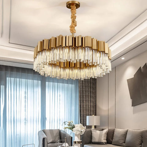 chandelier over dining table