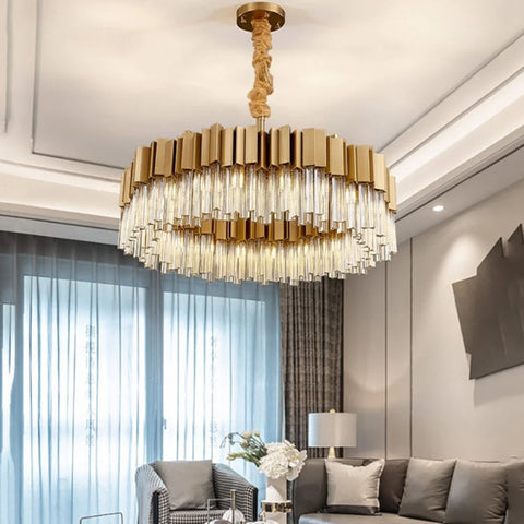 chandelier over dining table