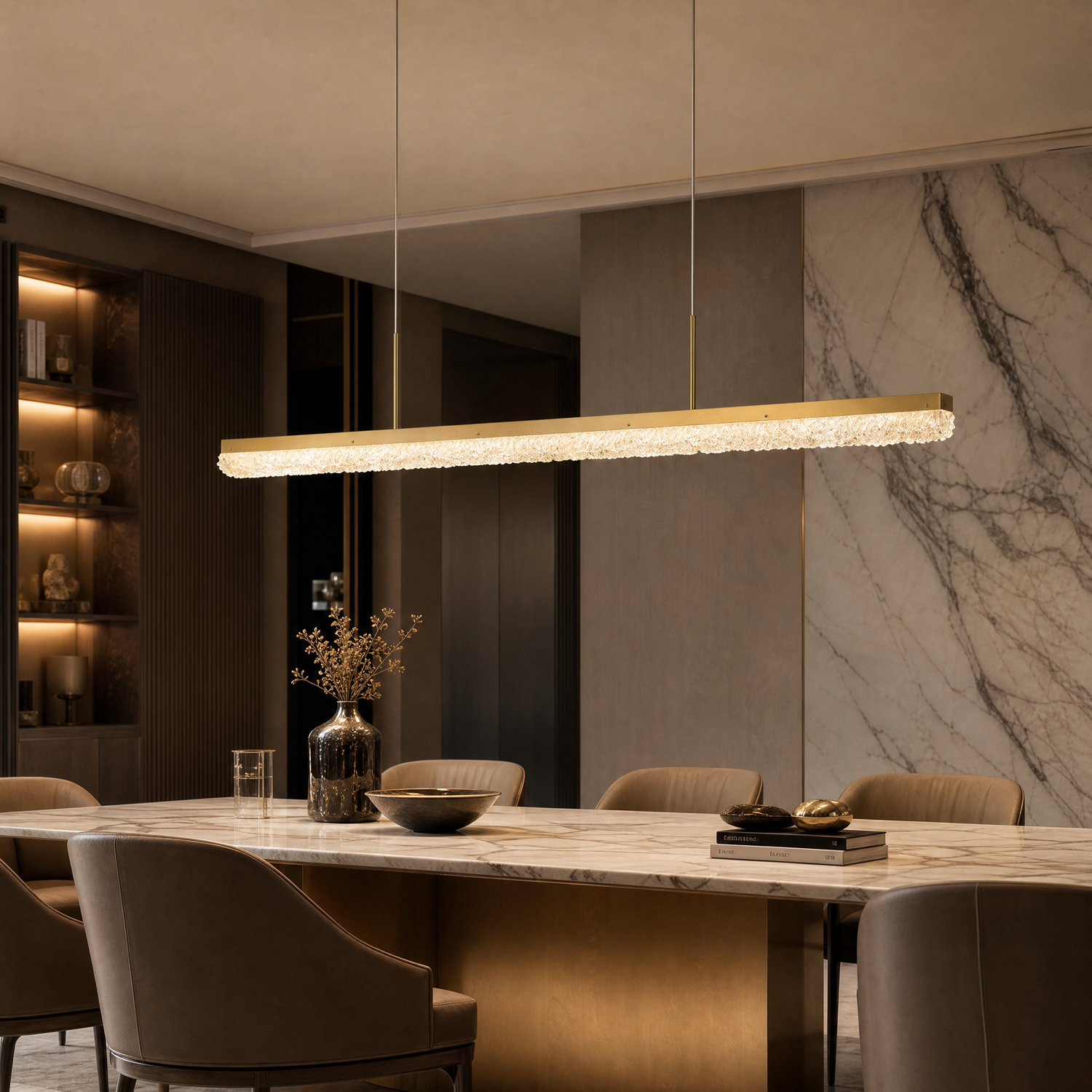 Flourish Modern Linear Dining Pendant Light - scene