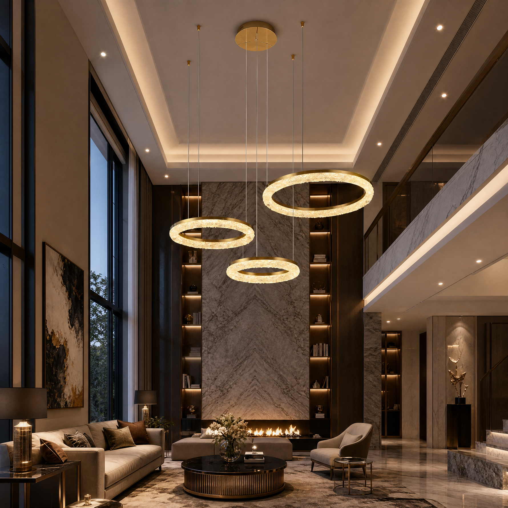Flourish Modern Multi-Tier Cluster Chandelier - scene