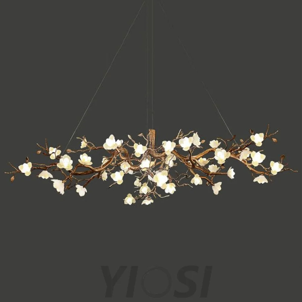 Flower Bloom Branch Type Brass Chandelier - Branch-1-Yiosilamp