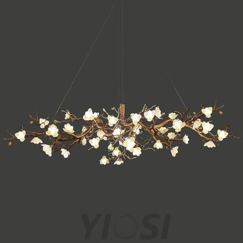 Flower Bloom Branch Type Brass Chandelier - Branch-1-Yiosilamp