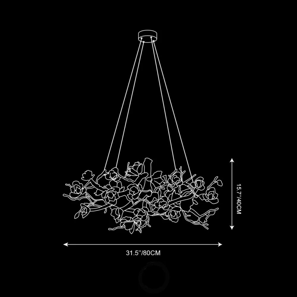 Flower Bloom Branch Type Brass Chandelier Chandelier