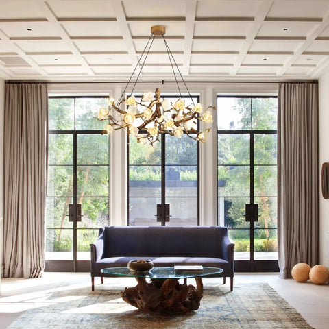 Flower Bloom Branch Type Brass Chandelier - Branch-1-Yiosilamp