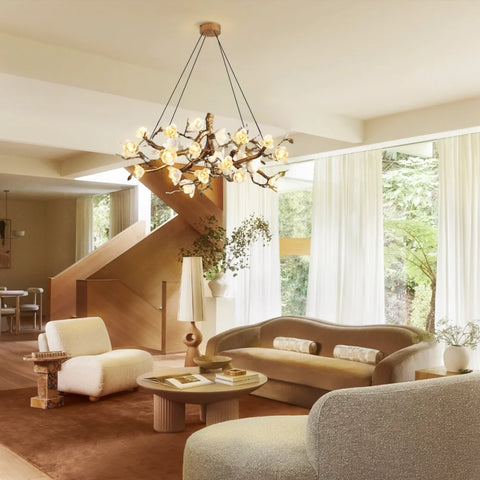Flower Bloom Branch Type Brass Chandelier - Branch-1-Yiosilamp