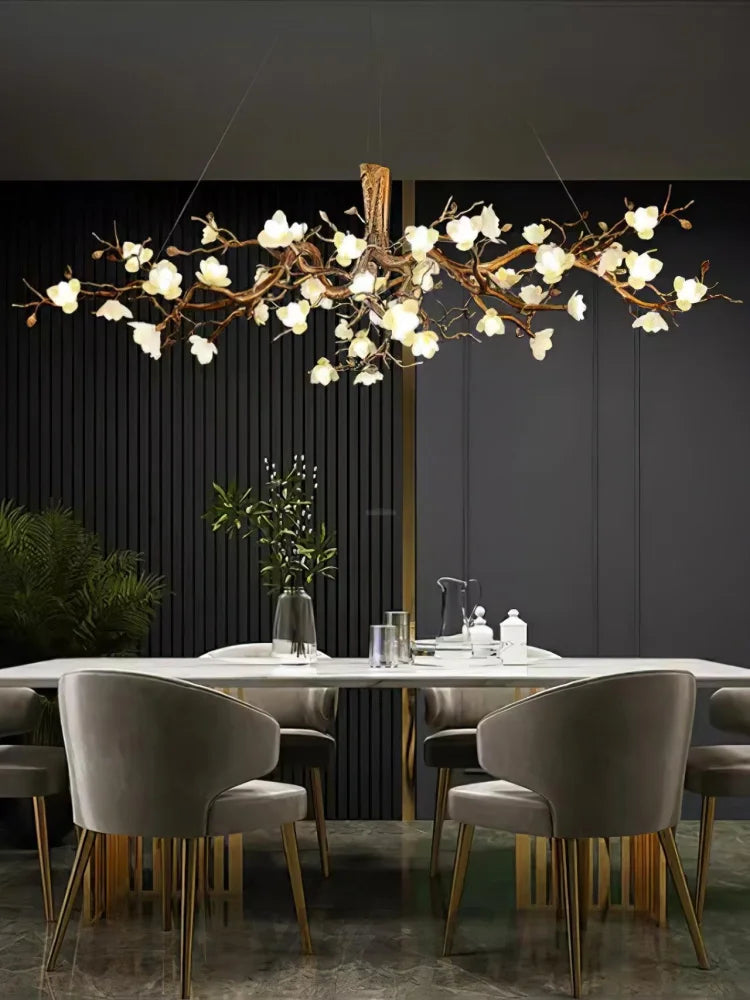 Flower Bloom Branch Type Brass Chandelier Chandelier