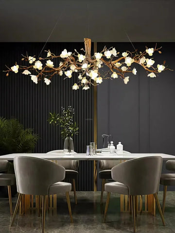 Flower Bloom Branch Type Brass Chandelier Chandelier