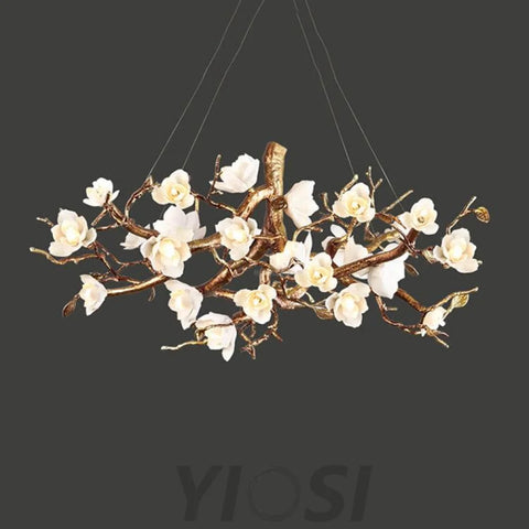 Flower Bloom Branch Type Brass Chandelier - Branch-1-Yiosilamp