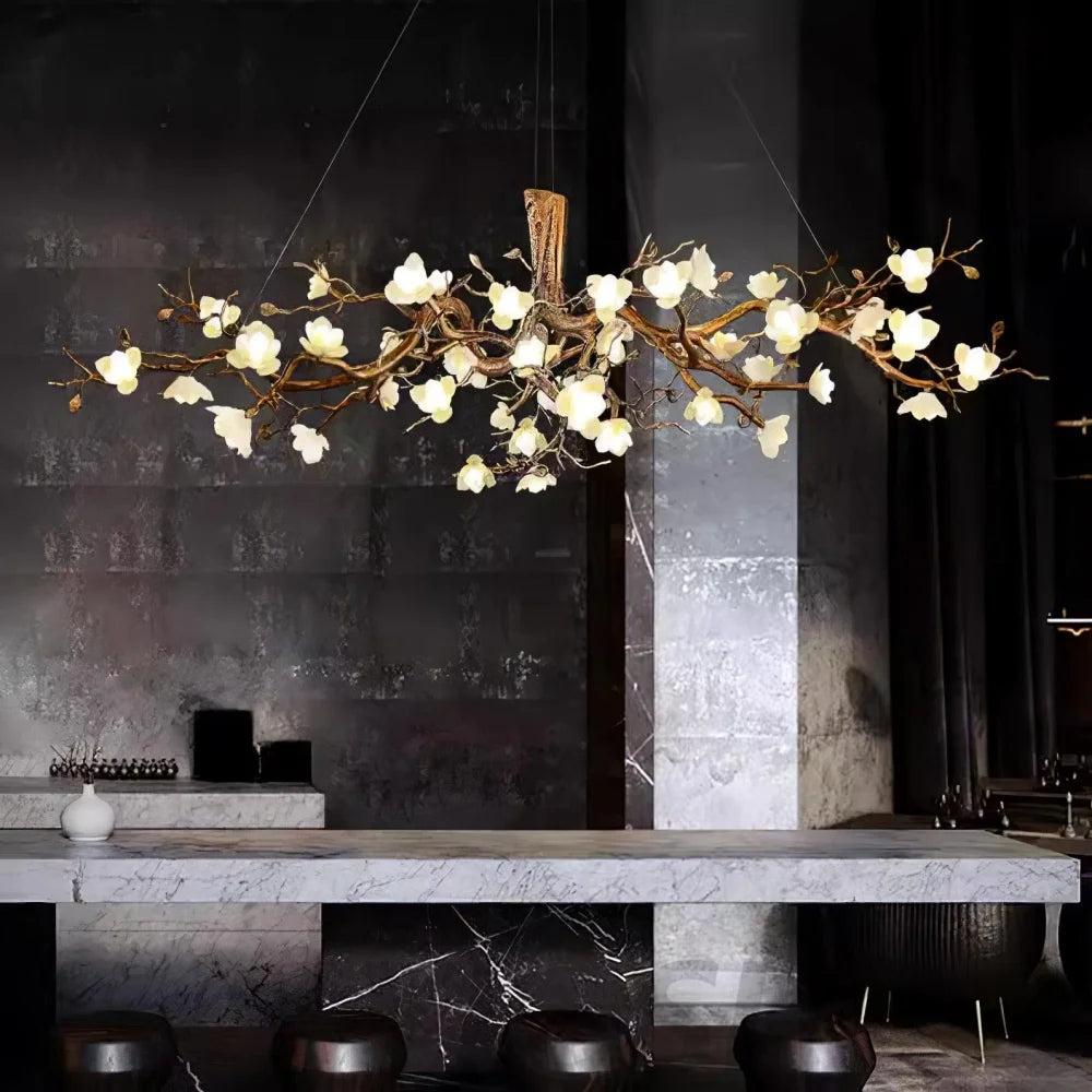 Flower Bloom Branch Type Brass Chandelier Chandelier