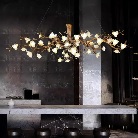 Flower Bloom Branch Type Brass Chandelier Chandelier