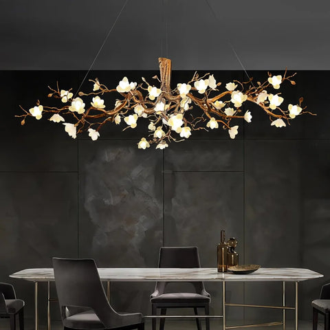 Flower Bloom Branch Type Brass Chandelier Chandelier